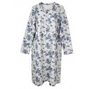 Camicia da notte donna Silvia in maglia Invernale punto milano 42712 fiori blu