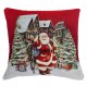 Cuscino arredo in tessuto gobelin Con Imbottitura Hessense Babbo Natale rosso