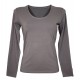  Maglia Donna Girocollo Ampio Scollato Manica Lunga Cotone Modal Fraly