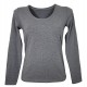  Maglia Donna Girocollo Ampio Scollato Manica Lunga Cotone Modal Fraly