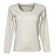  Maglia Donna Girocollo Ampio Scollato Manica Lunga Cotone Modal Fraly