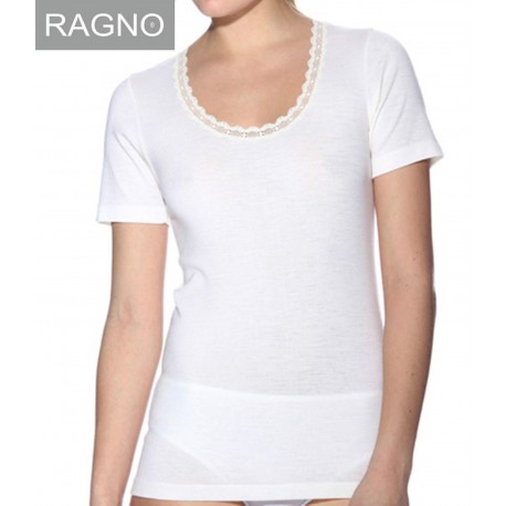 Canottiera maglia intima Ragno 100 merino manica corta