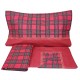 Lenzuola matrimoniale per 2 piazze in cotone Irge Ginevra Scozzese Tartan rosso