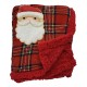 Plaid invernale Coperta matrimoniale pile e agnellato Irge Tartan Natale Rosso