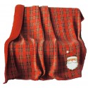 Plaid invernale Coperta matrimoniale pile e agnellato Irge Tartan Natale Rosso