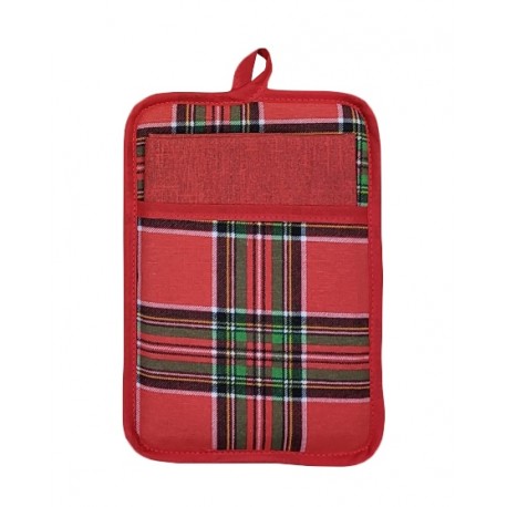  Idea Regalo Natale Guantone Guanto presina più strofinaccio Agrifoglio Tartan