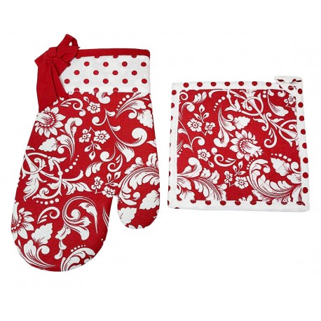 Guantone e Presina Idea Regalo Preziosa Natale Christmas fiocco tartan rosso