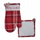 Guantone e Presina Idea Regalo Preziosa Natale Christmas fiocco tartan rosso