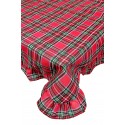 Tovaglia rettangolare 6 e 12 posti Hessense volants scozzese tartan Natale rosso