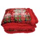  Plaid invernale Coperta Una piazza e mezza pile e agnellato Irge Tartan Natale Rosso Fiocco