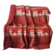  Plaid invernale Coperta Una piazza e mezza pile e agnellato Irge Tartan Natale Rosso Fiocco