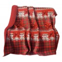 Plaid invernale Coperta Una piazza e mezza pile e agnellato Irge Tartan Natale Rosso Fiocco