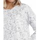 Camicia da notte in cotone e viscosa manica lunga Admas 51607 foglie grigio