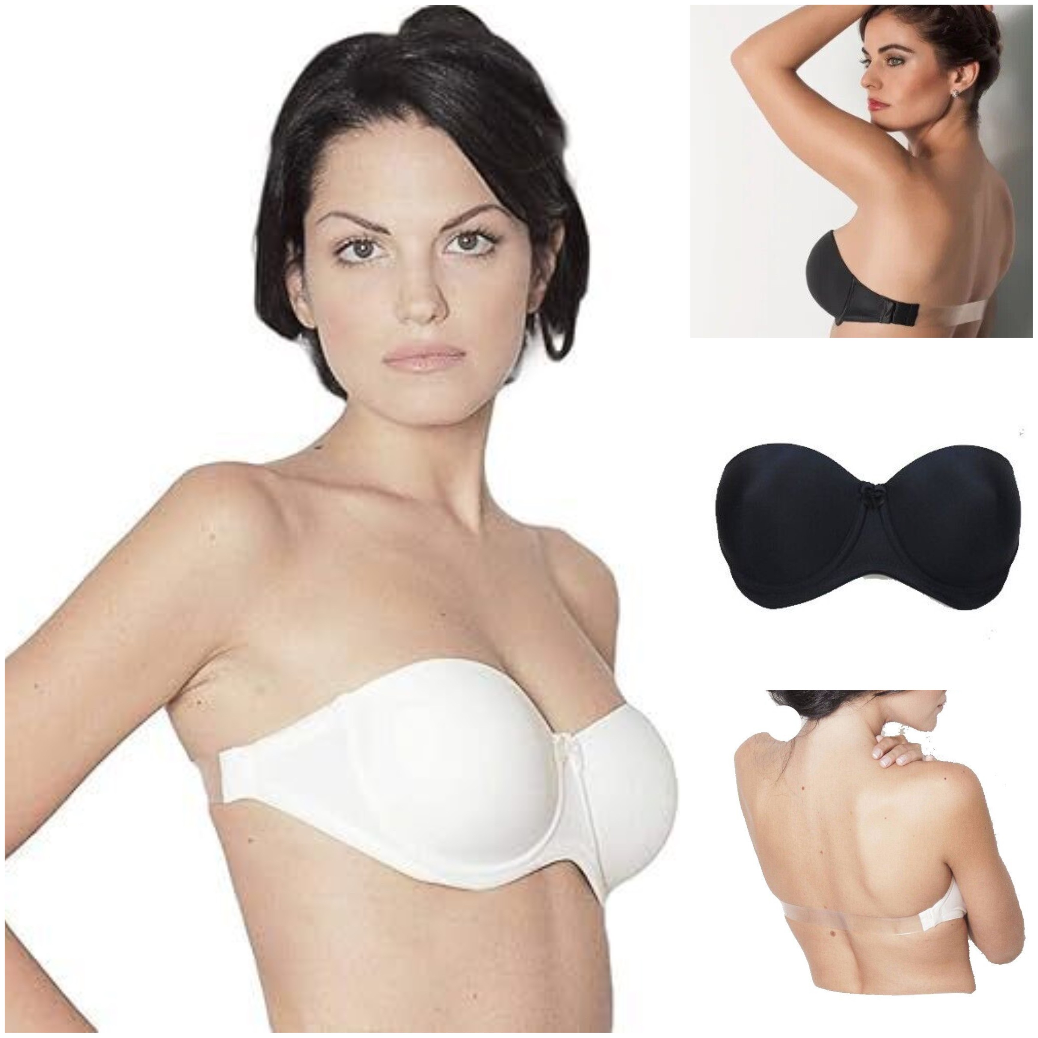 Reggiseno CLARA a fascia senza spalline Nancy schiena nuda con fascia  silicone - Dolce Casa Biancheria