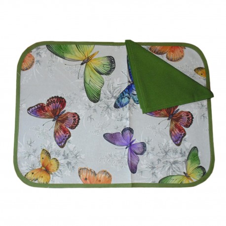  SET COLAZIONE DREAMS tovaglia cotone + 1 tovagliolo farfalle