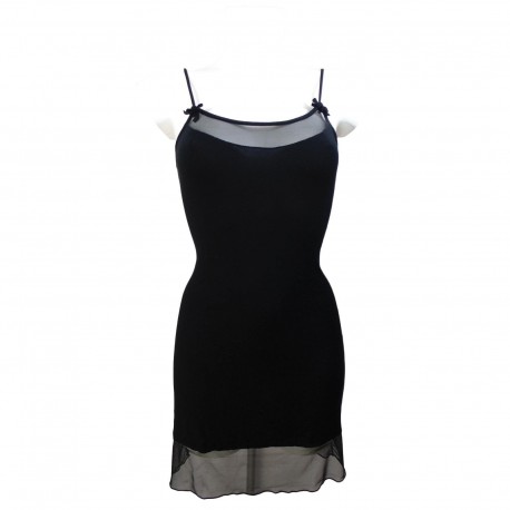  Baby Doll - SOTTOVESTE Micromodal e tulle trasparente SEXY Impose Nero 3-M