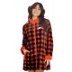 Vestaglia donna invernale con Cerniera Pile Coral Corallina Nottingham scozzese