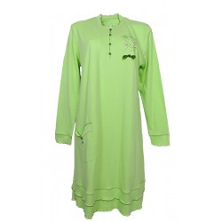 Camicia da notte donna in caldo cotone Diben Margaret verde