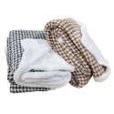 Coperta invernale plaid matrimoniale pile coral con agnellato sherpa Fancy