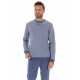 Pigiama uomo In caldo cotone pantalone lungo e manica lunga Ragno U837N1 Blu