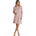 Camicia da notte donna manica lunga in pile coral Admas 61310 pois rosa