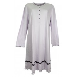  Camicia da notte donna in caldo cotone invernale Linclalor 91129 violetta