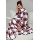 Plaid lungo con maniche in morbido pile coral Rebelle di Pastunette scozzese