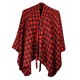  Mantella Poncho Scialle donna in pile con laccio Invernale Sommaruga scozzese