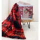 Coperta Plaid in pile Idea Regalo Natale con scatola di latta scozzese tartan