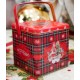 Coperta Plaid in pile Idea Regalo Natale con scatola di latta scozzese tartan