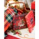 Coperta Plaid in pile Idea Regalo Natale con scatola di latta scozzese tartan