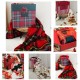 Plaid Coperta in pile Idea Regalo Natale con scatola musicale scozzese tartan