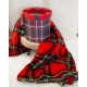 Plaid Coperta in pile Idea Regalo Natale con scatola musicale scozzese tartan