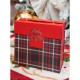 Plaid Coperta in pile Idea Regalo Natale con scatola musicale scozzese tartan