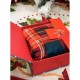 Plaid Coperta in pile Idea Regalo Natale con scatola musicale scozzese tartan