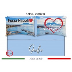 Completo Lenzuola letto matrimoniale 2 posti Chalk Forza Napoli Vesuvio