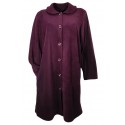 Vestaglia Invernale Donna in pile con bottoni e colletto Lingery 8138 bordeaux