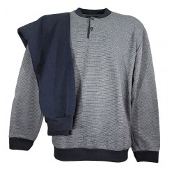  Pigiama uomo invernale in maglia Punto Milano Felpato Cib made in italy 52 blu