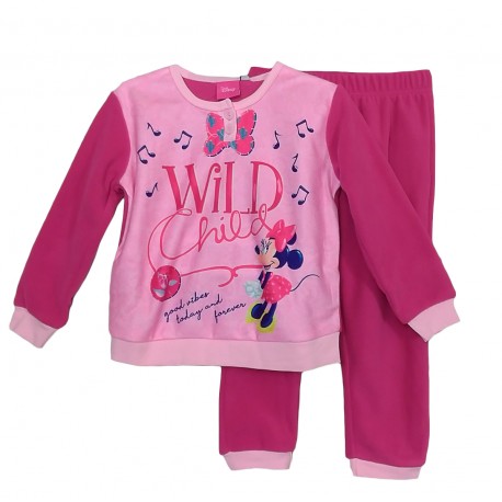 Pigiama bambina invernale in PILE Disney Minnie 1205 Fucsia